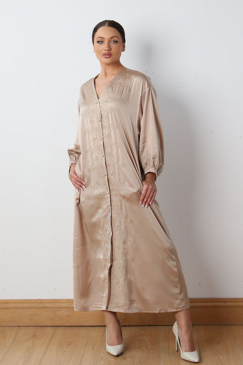 AZIZA EMBROIDERY MIDI GOLD