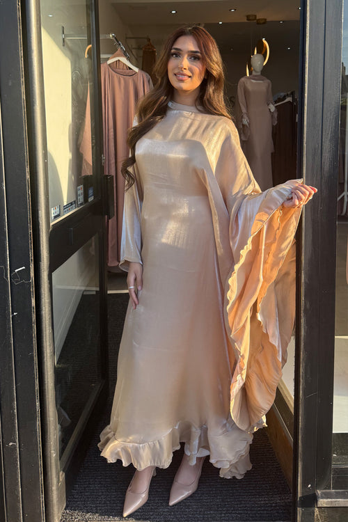 SHIMMMER FRILL KAFTAN GOLD