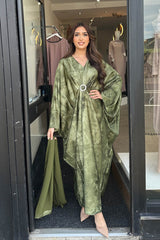 Marble Tie-Dye Kaftan Green