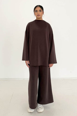 MAHIN TWO-PIECE KNIT SET BLACK