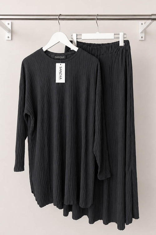 ILARA CRINKLE COORD BLACK