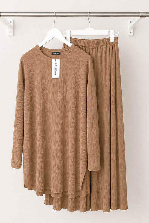ILARA CRINKLE COORD CAMEL