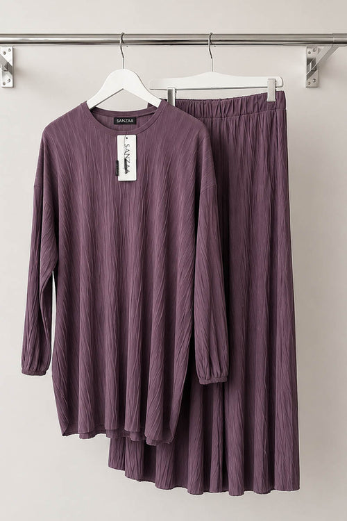 ILARA CRINKLE COORD LILAC