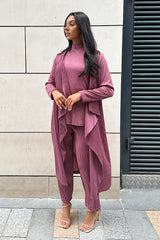 LUXURY PLISSE THREE-PIECE SET LAVENDER