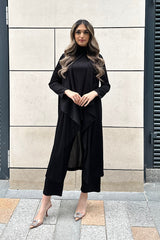 LUXURY PLISSE THREE-PIECE SET BLACK