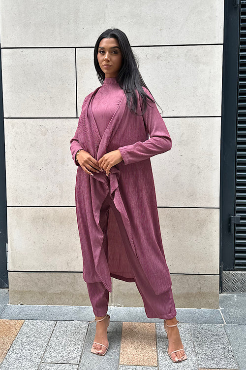 LUXURY PLISSE THREE-PIECE SET LAVENDER