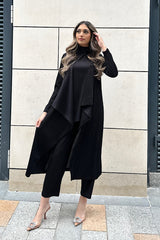 LUXURY PLISSE THREE-PIECE SET BLACK