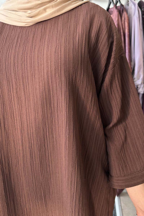 KAYLA TEXTURED COORD CHOCOLATE