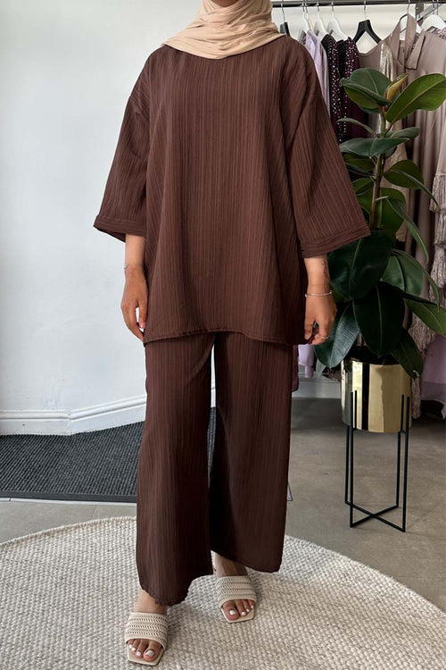 KAYLA TEXTURED COORD CHOCOLATE