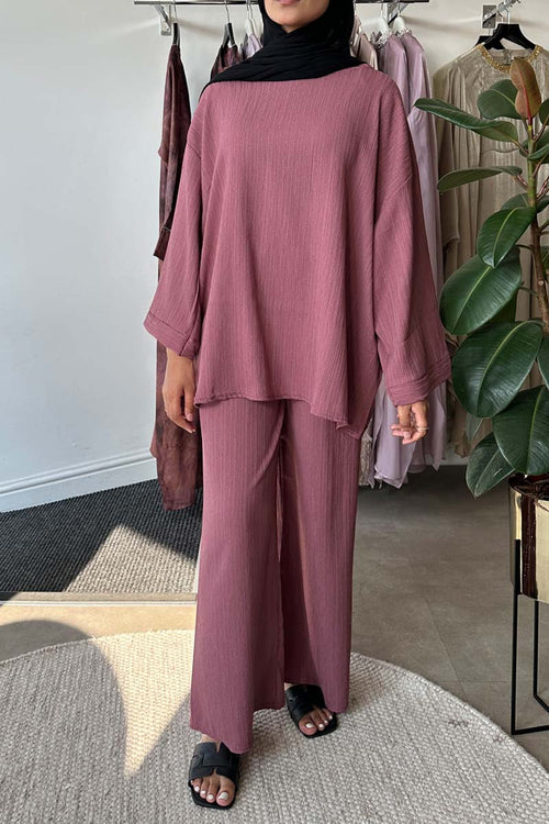 KAYLA TEXTURED COORD DUSTY ROSE