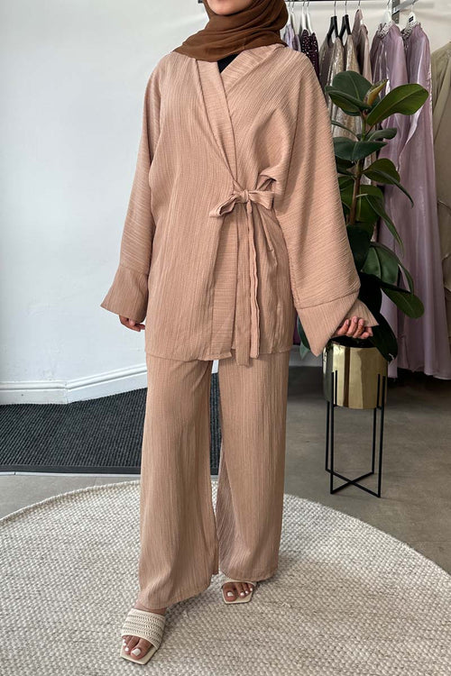 KAYLA WRAP COORD BEIGE