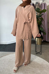 KAYLA WRAP COORD BEIGE