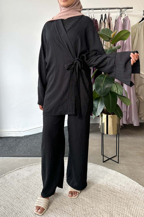 KAYLA WRAP COORD BLACK