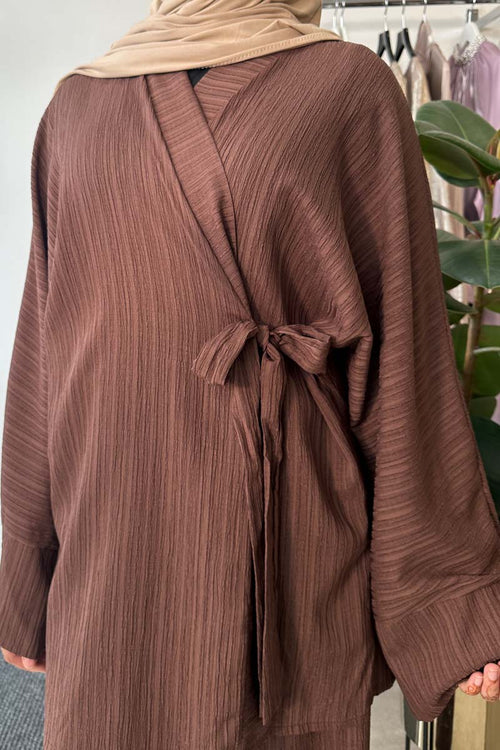 KAYLA WRAP COORD BROWN