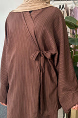KAYLA WRAP COORD BROWN