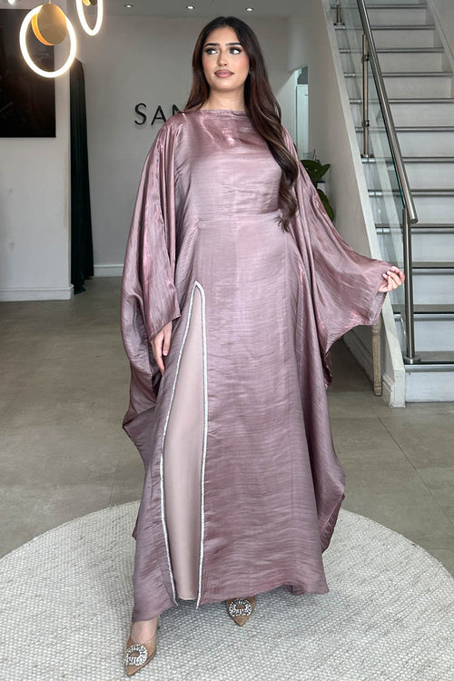 HELMA SPLIT KAFTAN MAUVE