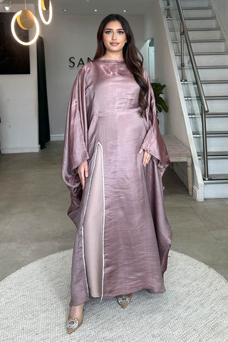 HELMA SPLIT KAFTAN BERRY