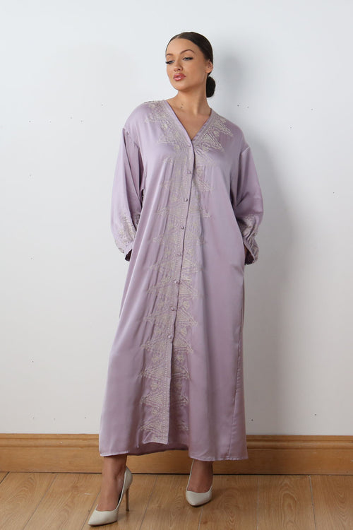 AZIZA EMBROIDERY MIDI LILAC