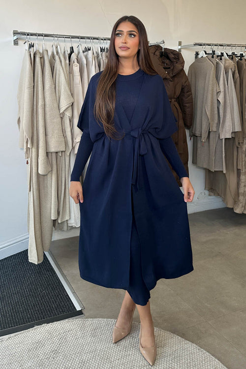 MAHIN TWO-PIECE KNIT SET NAVY