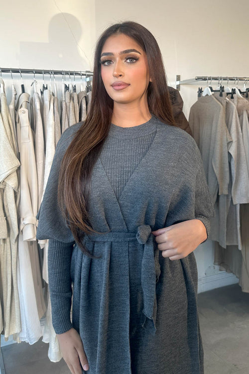 MAHIN TWO-PIECE KNIT SET GREY