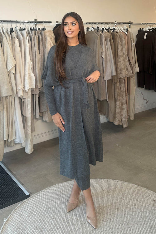 MAHIN TWO-PIECE KNIT SET GREY