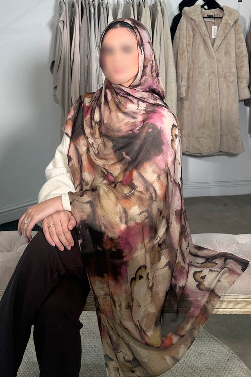 Marble Print Hijab ROSE