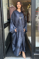 Marble Tie-Dye Kaftan Blue