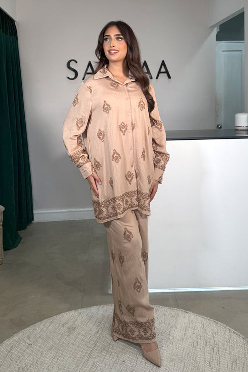 MAYA EMBROIDERY COORD MOCHA