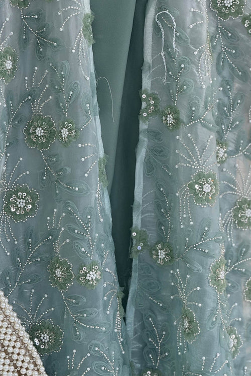 ENCHANTED BLOOM ABAYA SET MINT