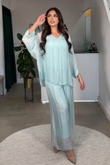 ZENA BUTTON SHIRT COORD MINT