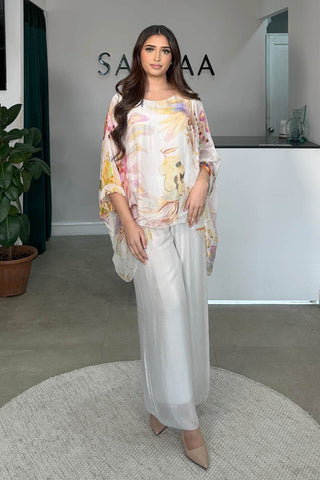 ELAHI MARBLE SILK COORD PINK