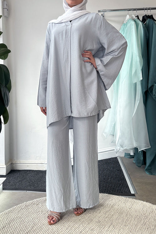 NORA V-NECK COORD PASTEL BLUE