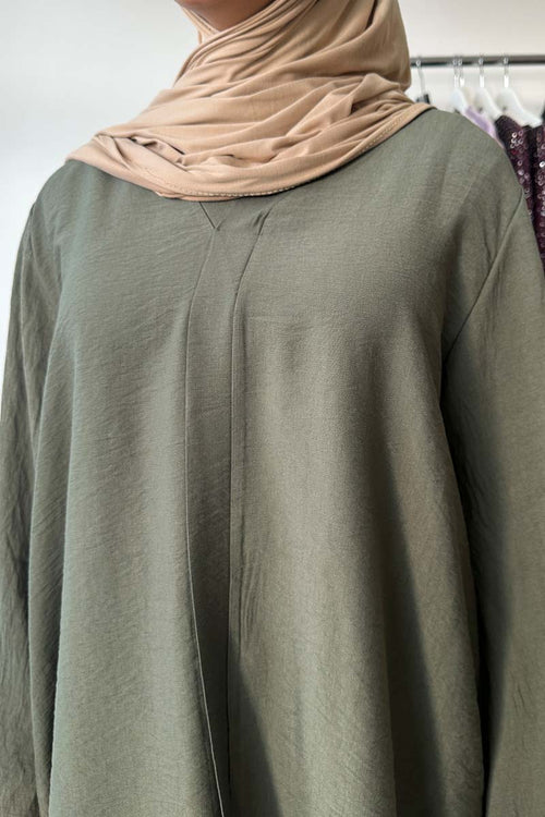NORA V-neck two piece coord set khaki