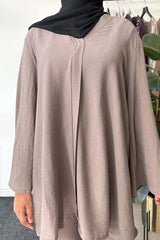 NORA V-neck two piece coord set Taupe