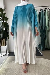 OMBRE PLEATED KAFTAN BLUE