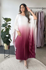 OMBRE PLEATED KAFTAN PINK