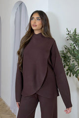 SERAPHINA WRAP COORD SET BROWN