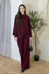 SERAPHINA WRAP COORD SET BURGUNDY