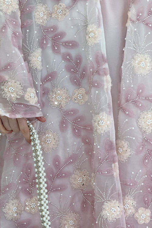 ENCHANTED BLOOM ABAYA SET PINK
