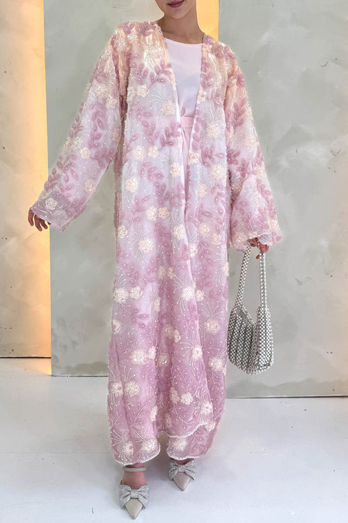 ENCHANTED BLOOM ABAYA SET PINK