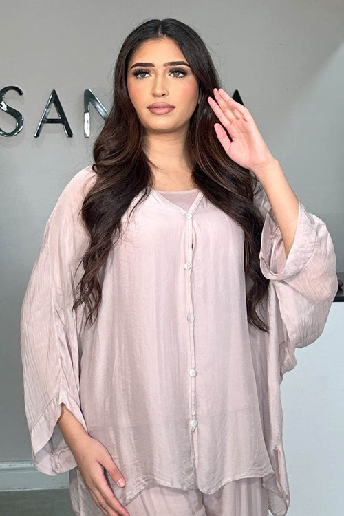 ZENA BUTTON SHIRT TOP PINK