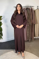 PLAIN ABAYA SMOKY FIG