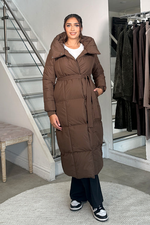 SELENE PUFFER COAT BROWN