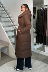 SELENE PUFFER COAT BROWN