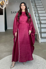 HELMA SPLIT KAFTAN BERRY