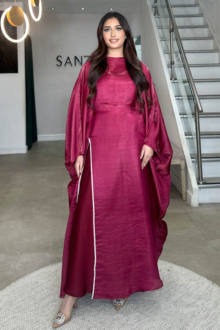 HELMA SPLIT KAFTAN MAUVE