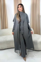 ROYA TASSEL THREE -PIECE SET GREY