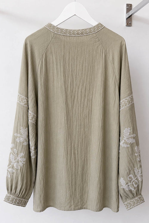 AMELIA EMBROIDERY BLOUSE SAGE