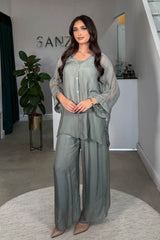 ZENA BUTTON SHIRT COORD MUTED SAGE