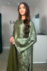 HAMIRA SHIMMER DRESS KHAKI